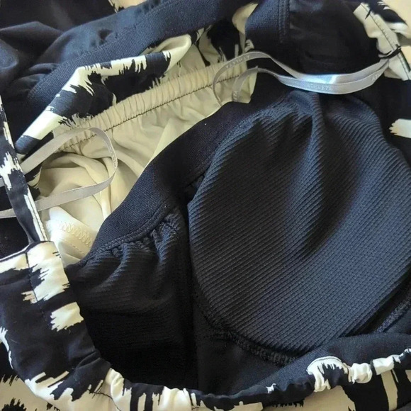 Athleta Black Off White Ikat Bloom Sleeveless Halter Tassel Tie Hi Lo Maxi Dress - Picture 10 of 10